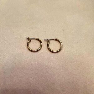 Gold Tone Huggies Hoop Earrings